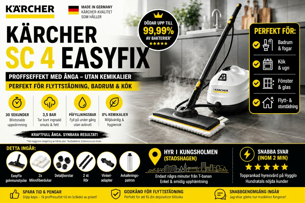 Flyttstädning på halva tiden – Kärcher SC4 EasyFix ångtvätt