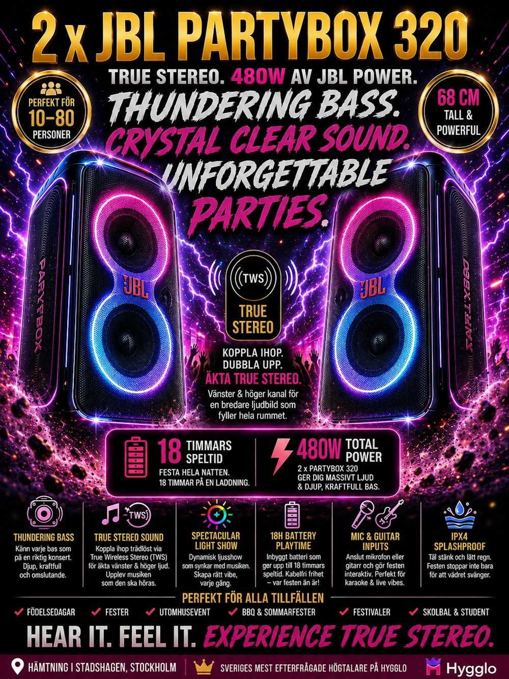 2× JBL PartyBox 320