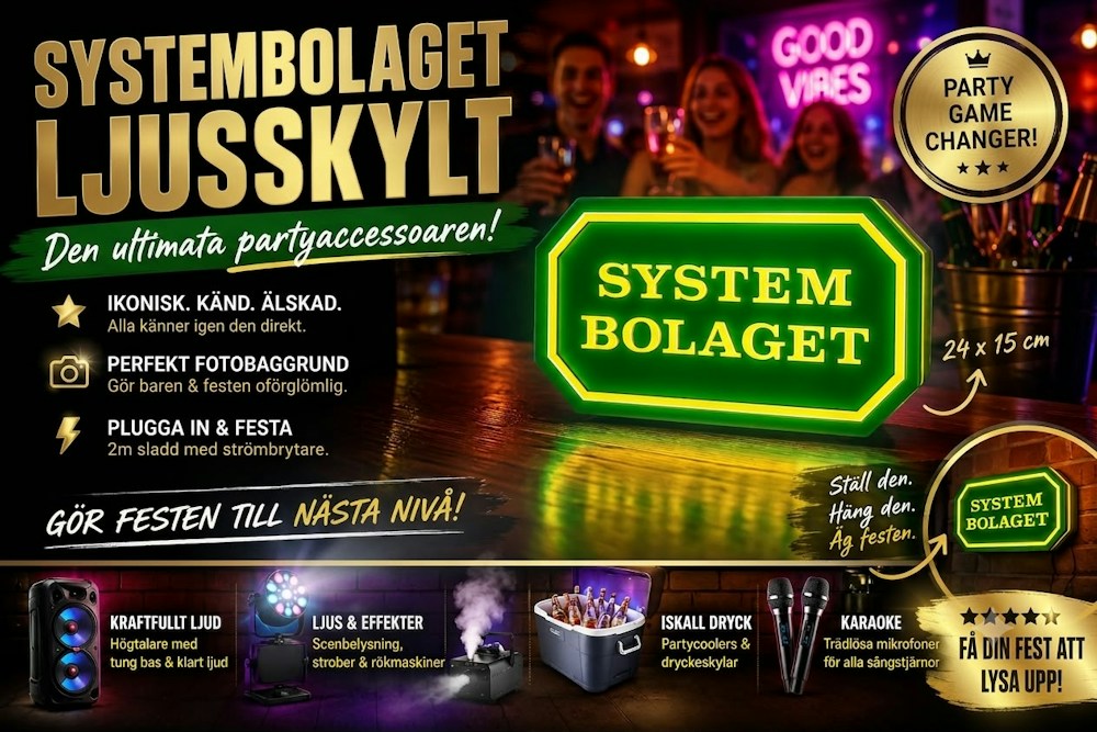 Systembolaget ljusskylt – den ultimata partyaccessoaren