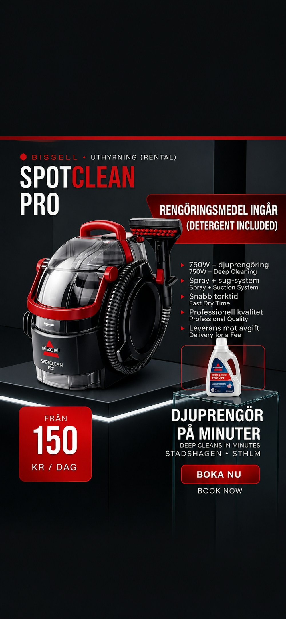 BISSELL SpotClean Pro – textiltvätt för soffa, madrass & bilsäten