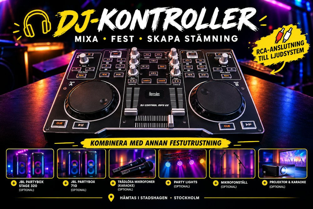 DJ-kontroller för fest & hemma-DJ – Hercules DJ Control MP3 E2