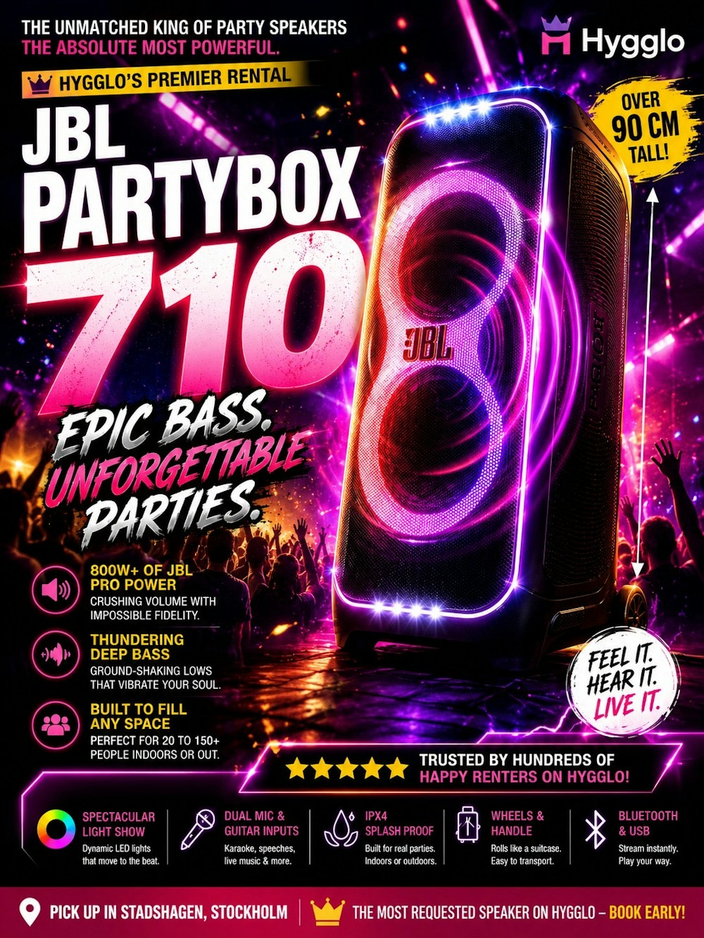 JBL PartyBox 710 | Festhögtalare för upp till 80 gäster | Bröllop, Student